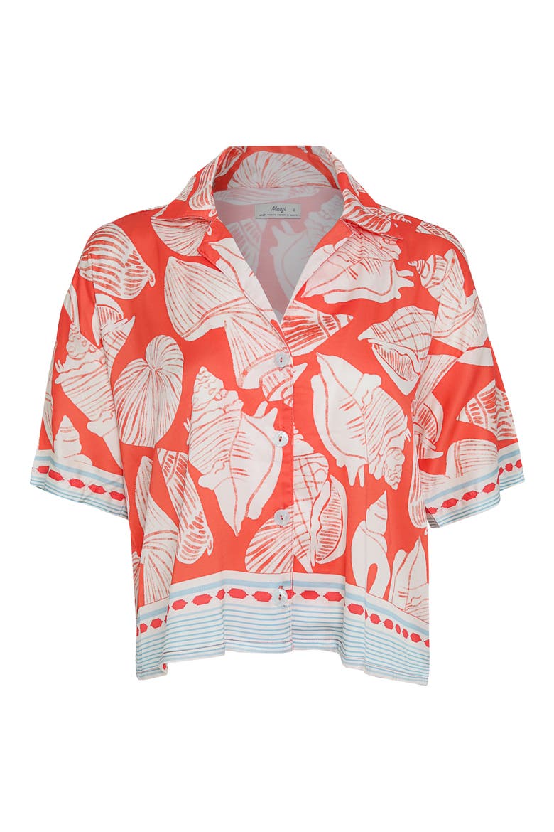 Australian Reef Octavia Cover-Up Shirt, Alternate, color, BRIGHT RED