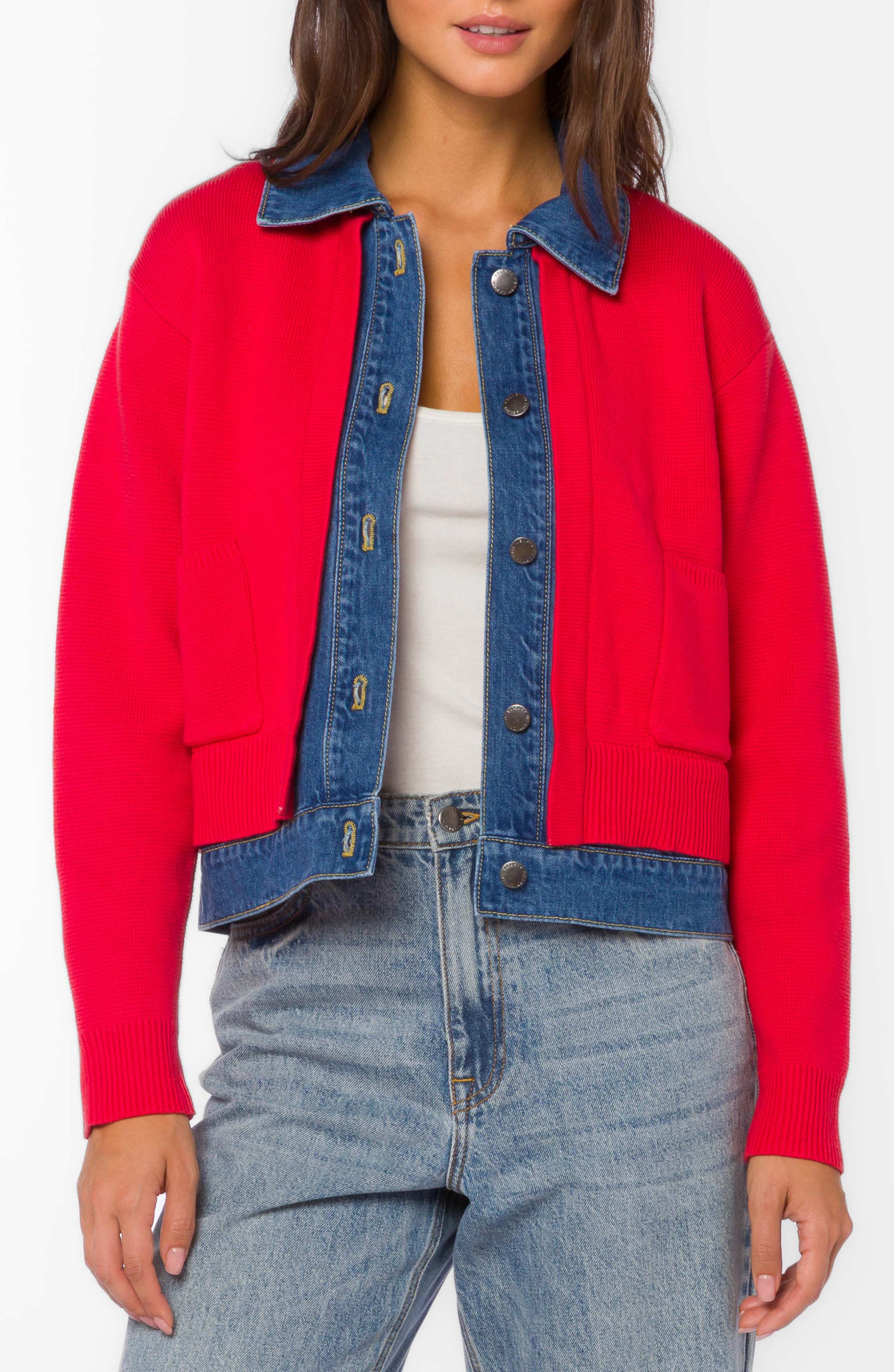 Amerie Cardigan with Denim Trim