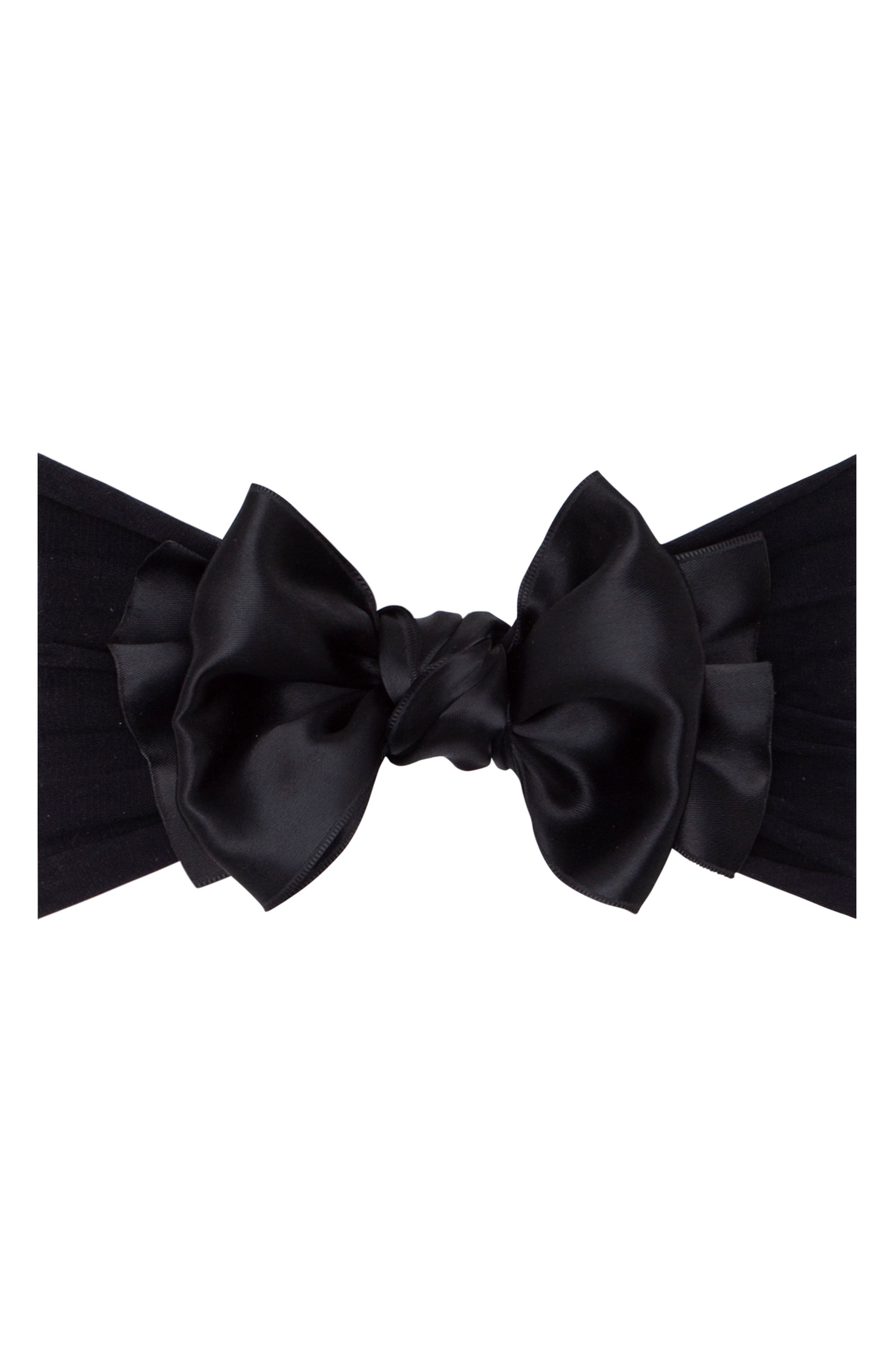 Baby Bling Satin Fab-Bow-Lous Headband in Black 