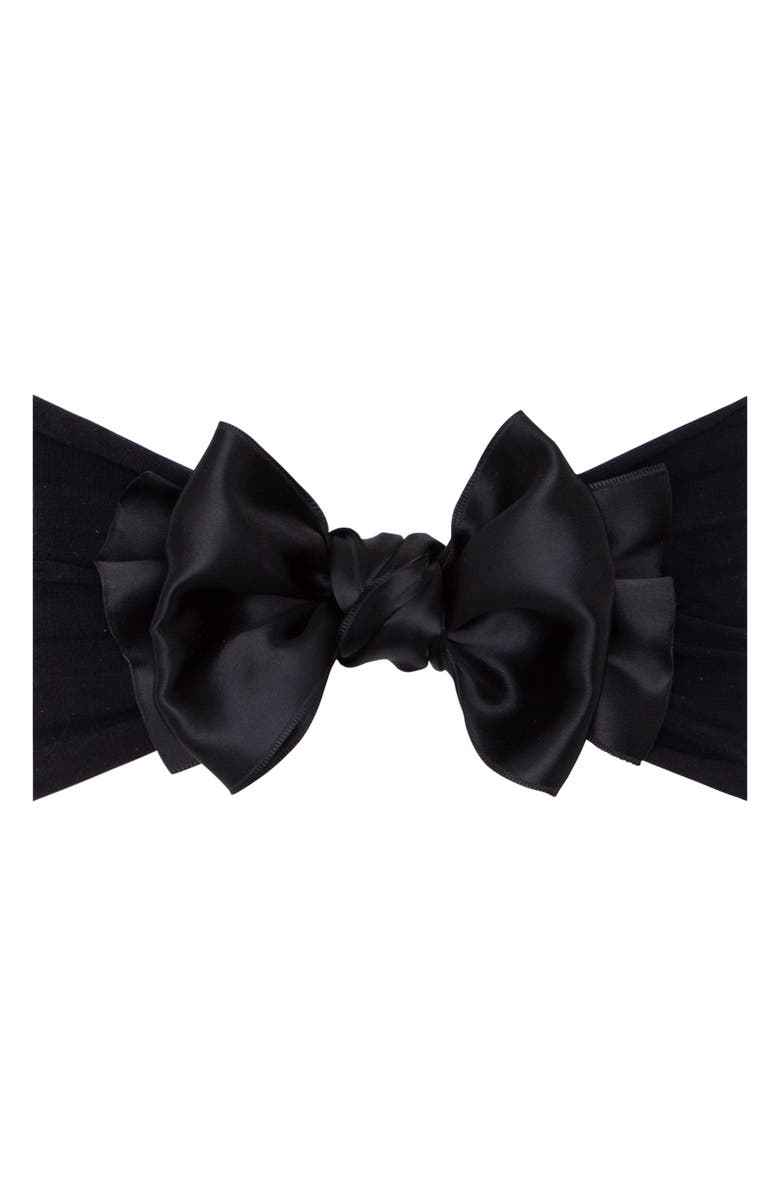 Baby Bling Satin Fab-Bow-Lous Headband, Main, color, Black