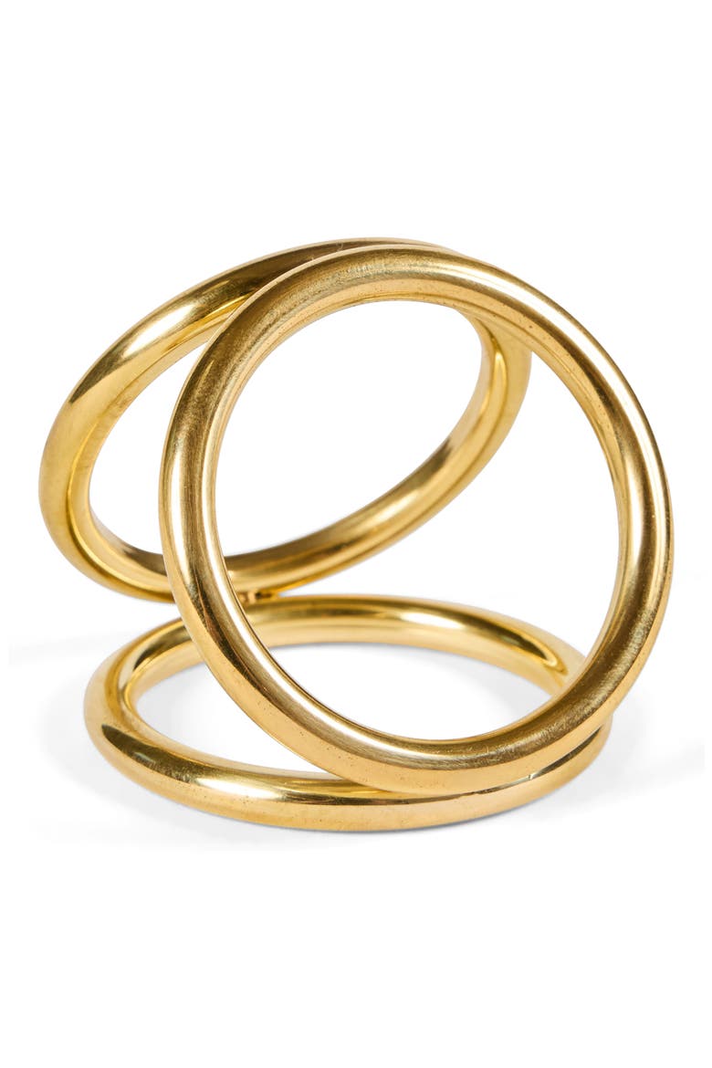 Set of 4 Napkin Rings, Main, color, BRASS