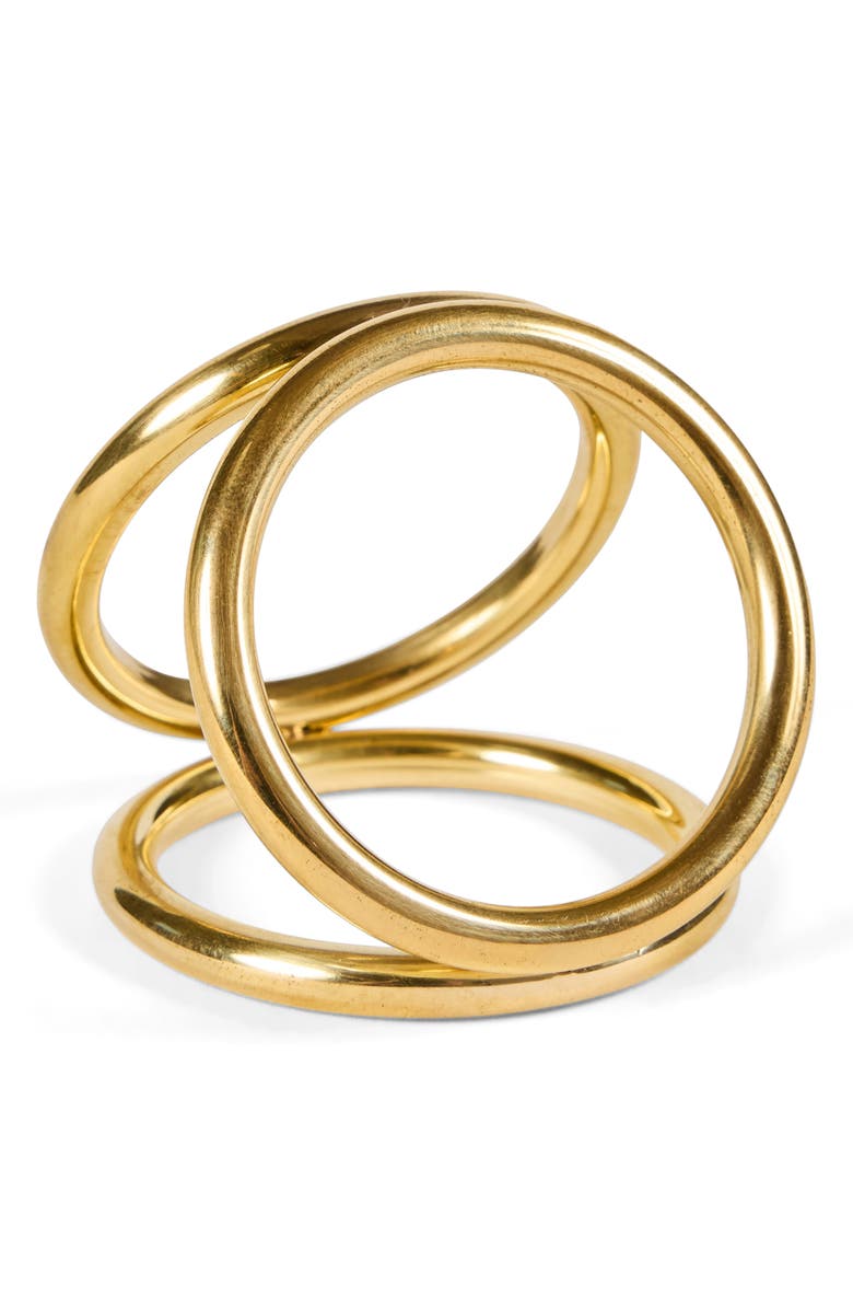 COMMUNE Set of 4 Napkin Rings, Main, color, Brass