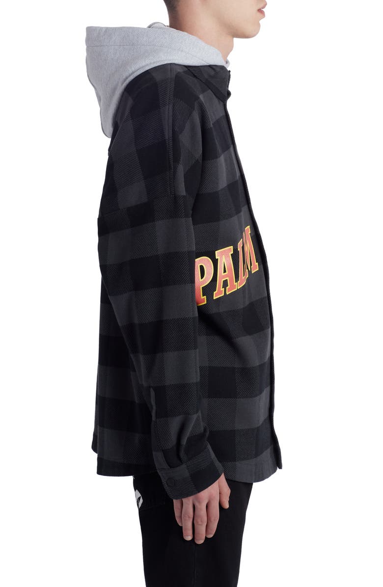 Palm Angels Hooded College Logo Shirt, Alternate, color,