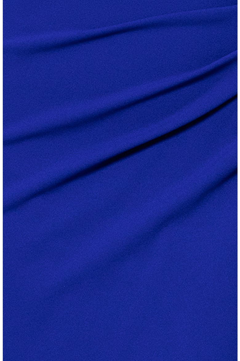 Bow Detail One-Shoulder Mermaid Gown, Alternate, color, MARINE