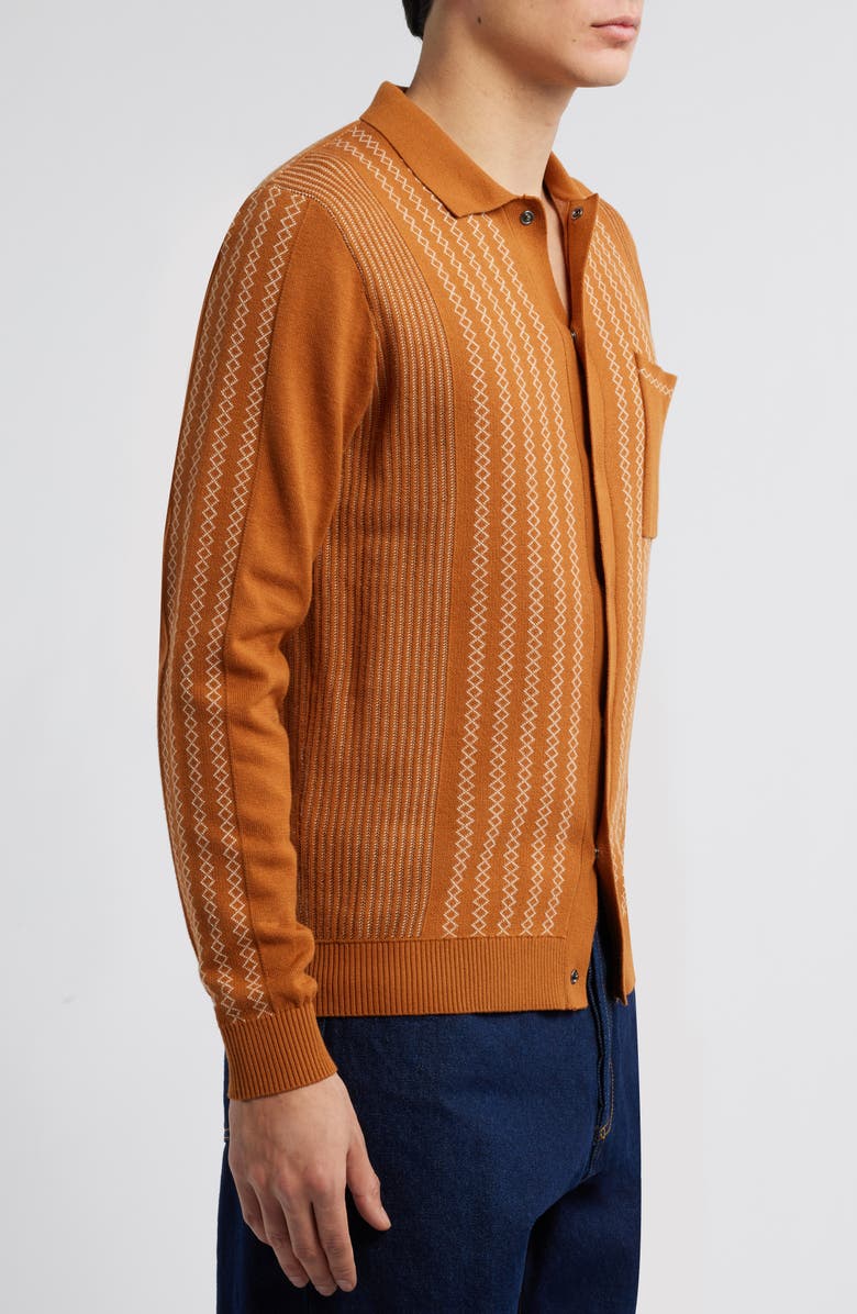 Percival Bevel Stripe Snap-Up Cardigan, Alternate, color, 