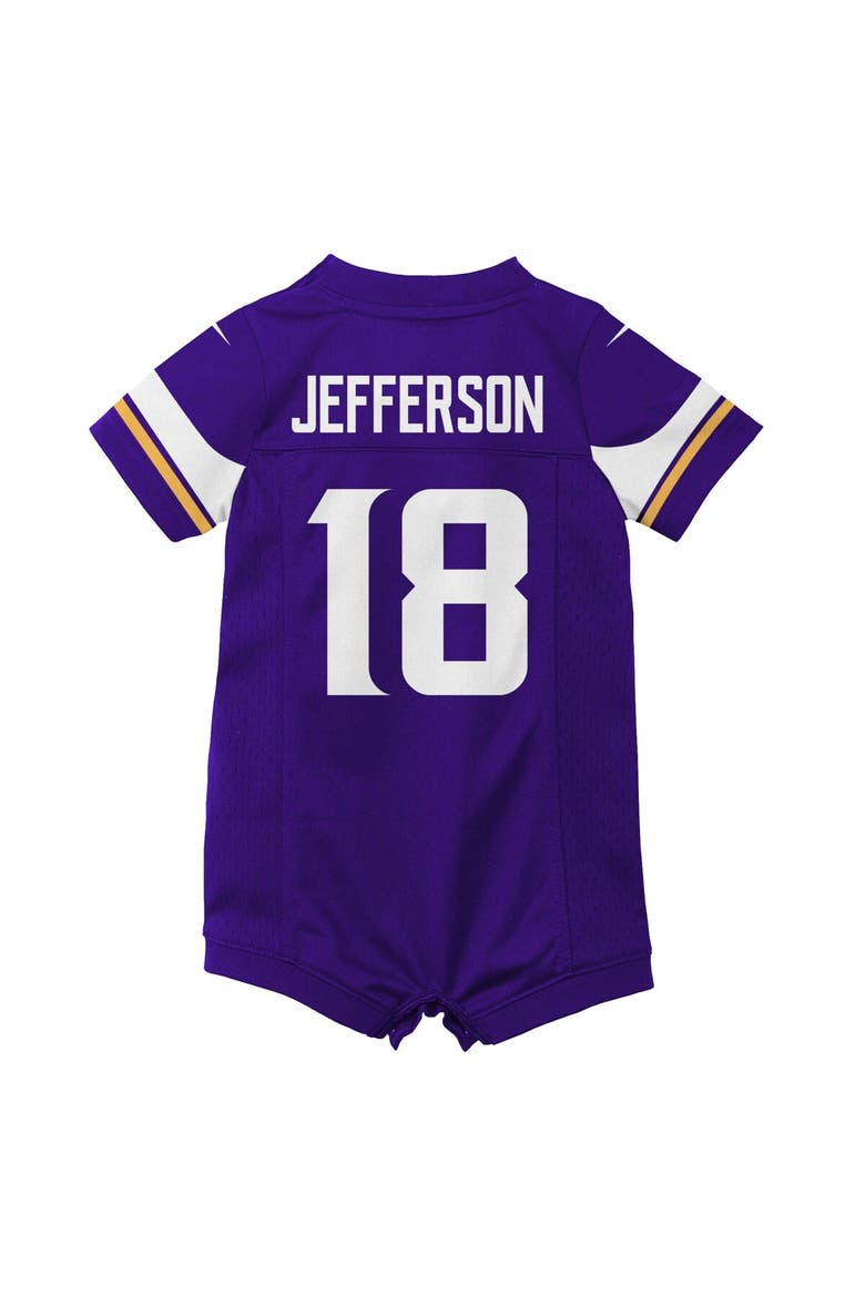 Newborn & Infant Nike Justin Jefferson Purple Minnesota Vikings Game Romper Jersey, Alternate, color, Purple