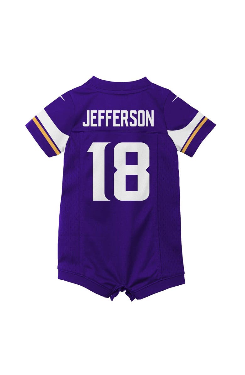 Nike Newborn & Infant Nike Justin Jefferson Purple Minnesota Vikings Game Romper Jersey, Alternate, color, Purple