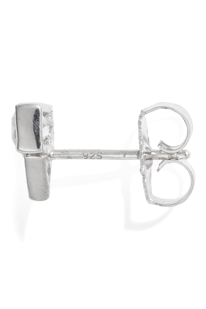 Cléo Baguette Triangle Stud Earrings, Alternate, color, SILVER