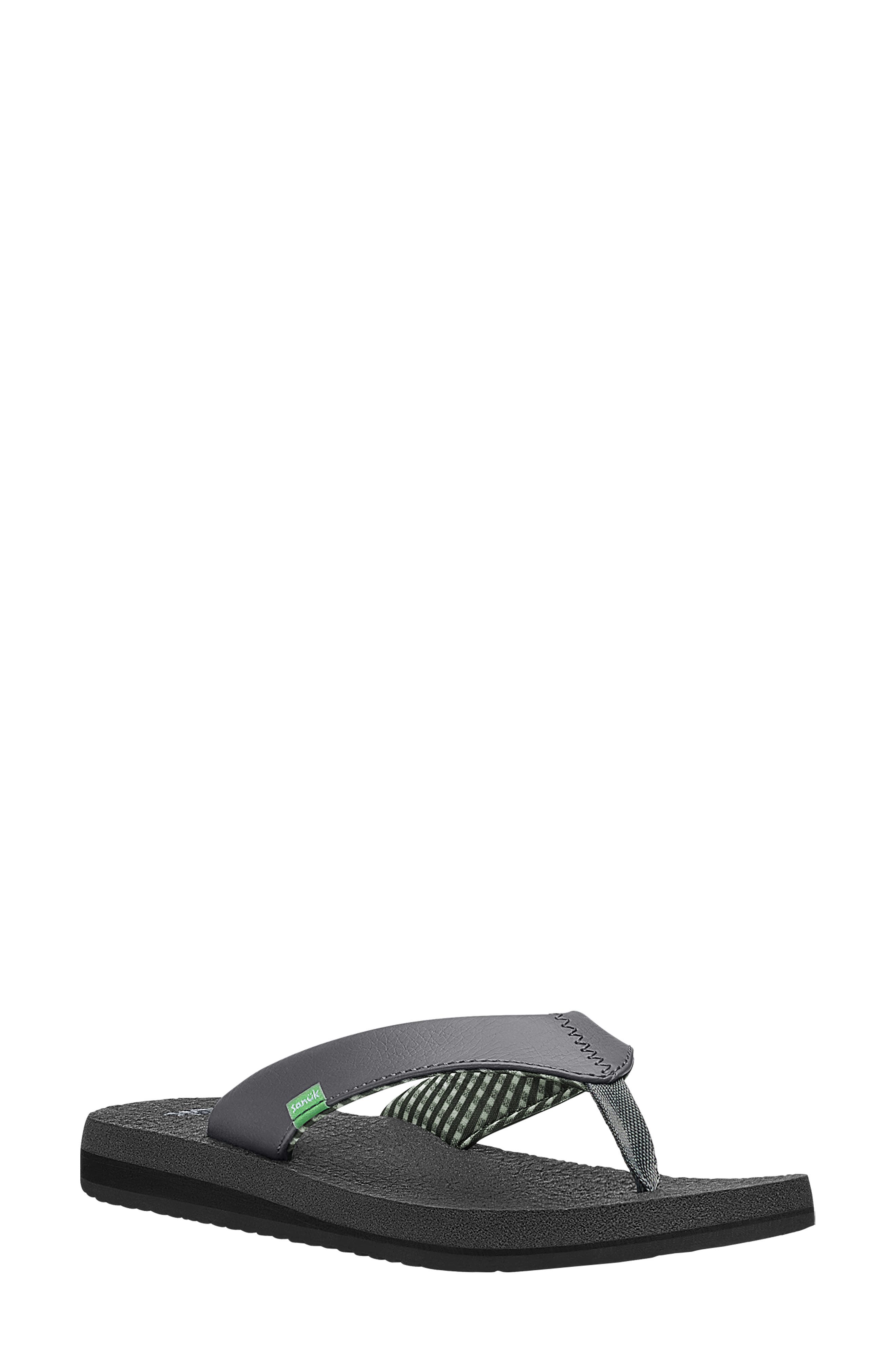 'Yoga Mat' Flip Flop, Main, color, CHARCOAL