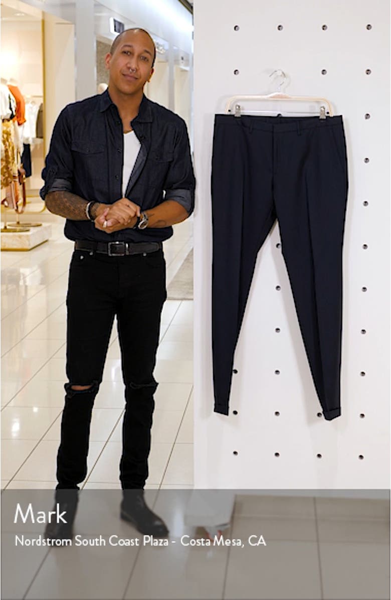 Wave Flat Front Solid Wool Trousers, sales video thumbnail