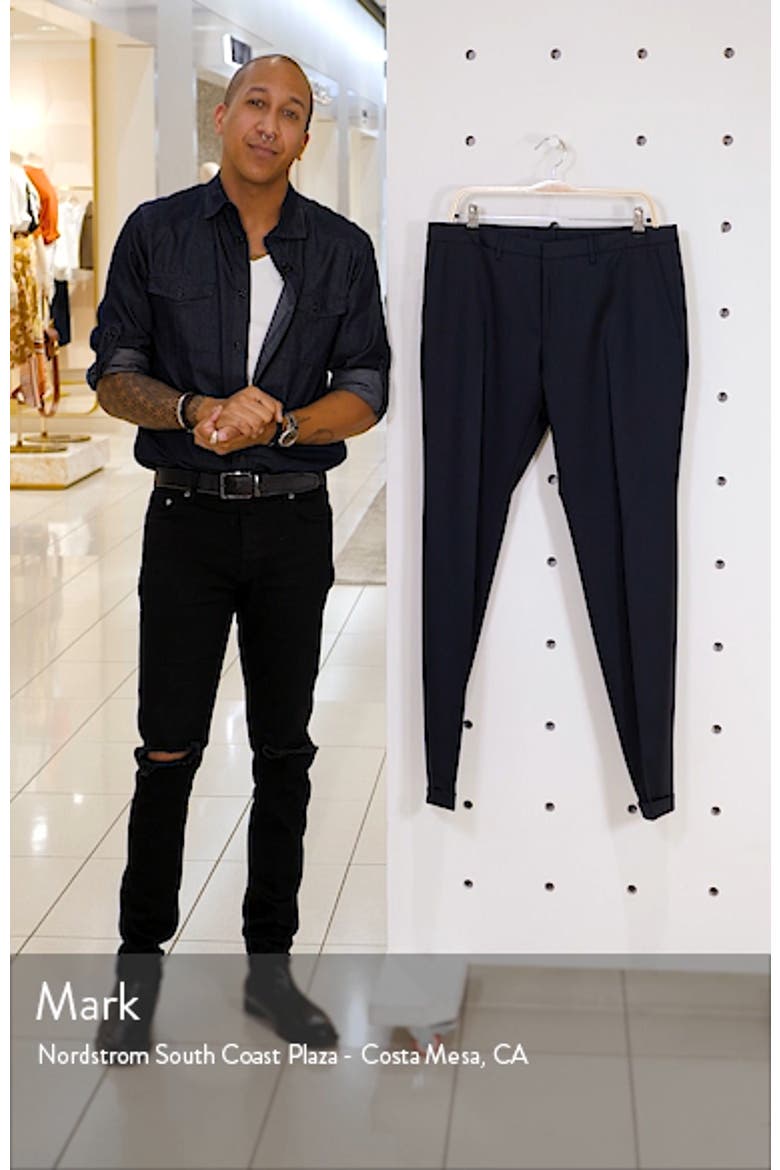 Wave Flat Front Solid Wool Trousers video