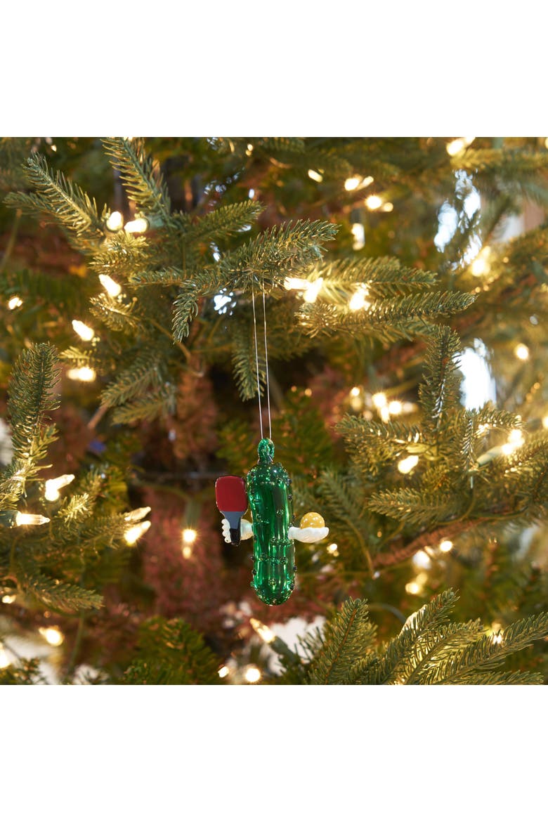 Pickle Ball Pickle Ornament, Alternate, color, Green