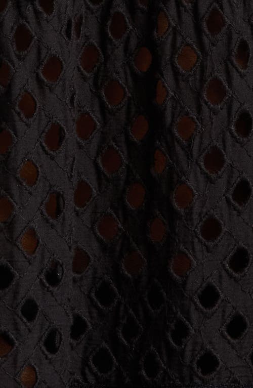 Ramy Brook Marg Eyelet Cover-up Minidress In Black