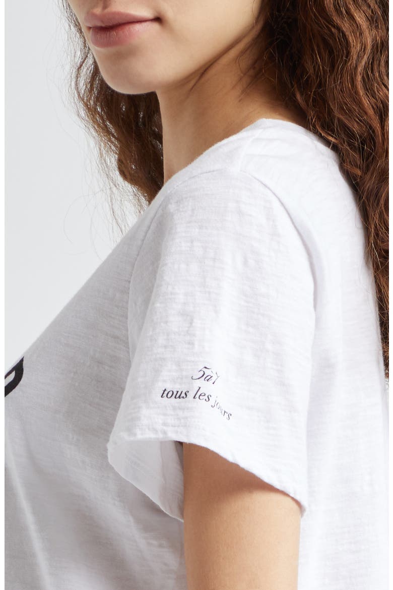 Bonjour Smiling Heart Graphic T-Shirt, Alternate, color, WHITE/BLACK