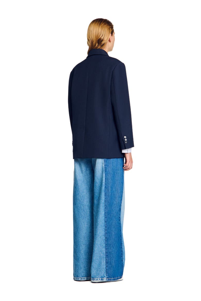 Wool blend suit jacket, Alternate, color, Navy blue