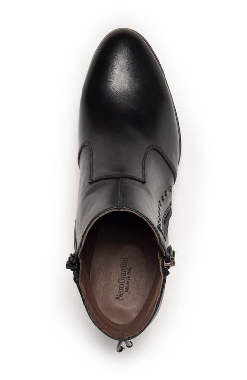 Nerogiardini Corset Leather Dual-zip Platform Booties In Black