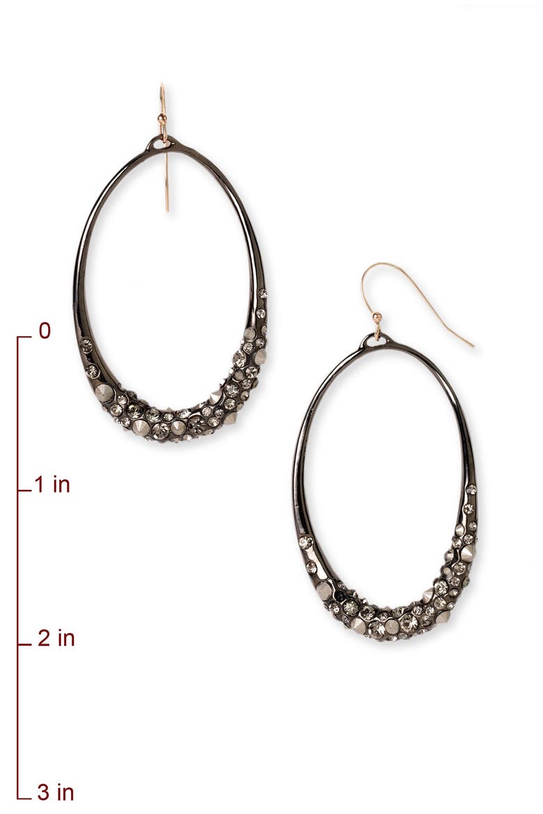 'Miss Havisham' Medium Crystal Encrusted Earrings, Alternate, color, GUNMETAL