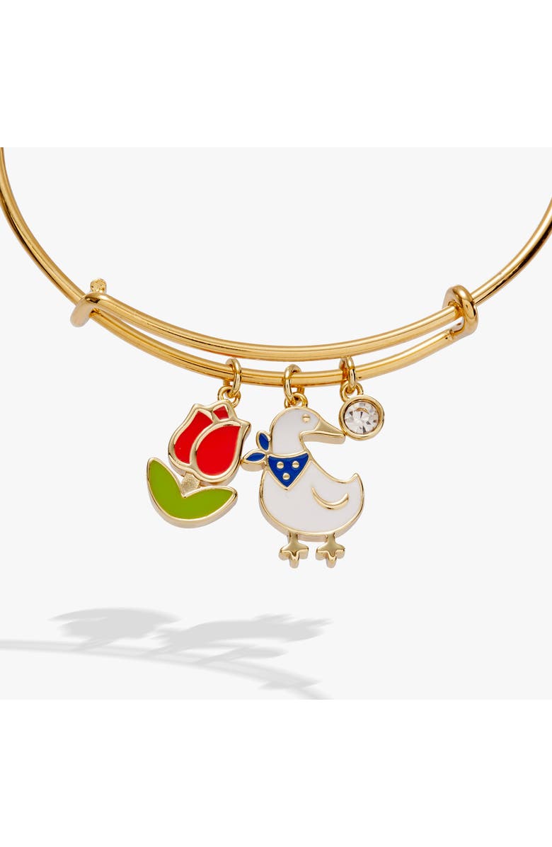 Alex and Ani Garden Party Multi Charm Bangle, Alternate, color, Gold