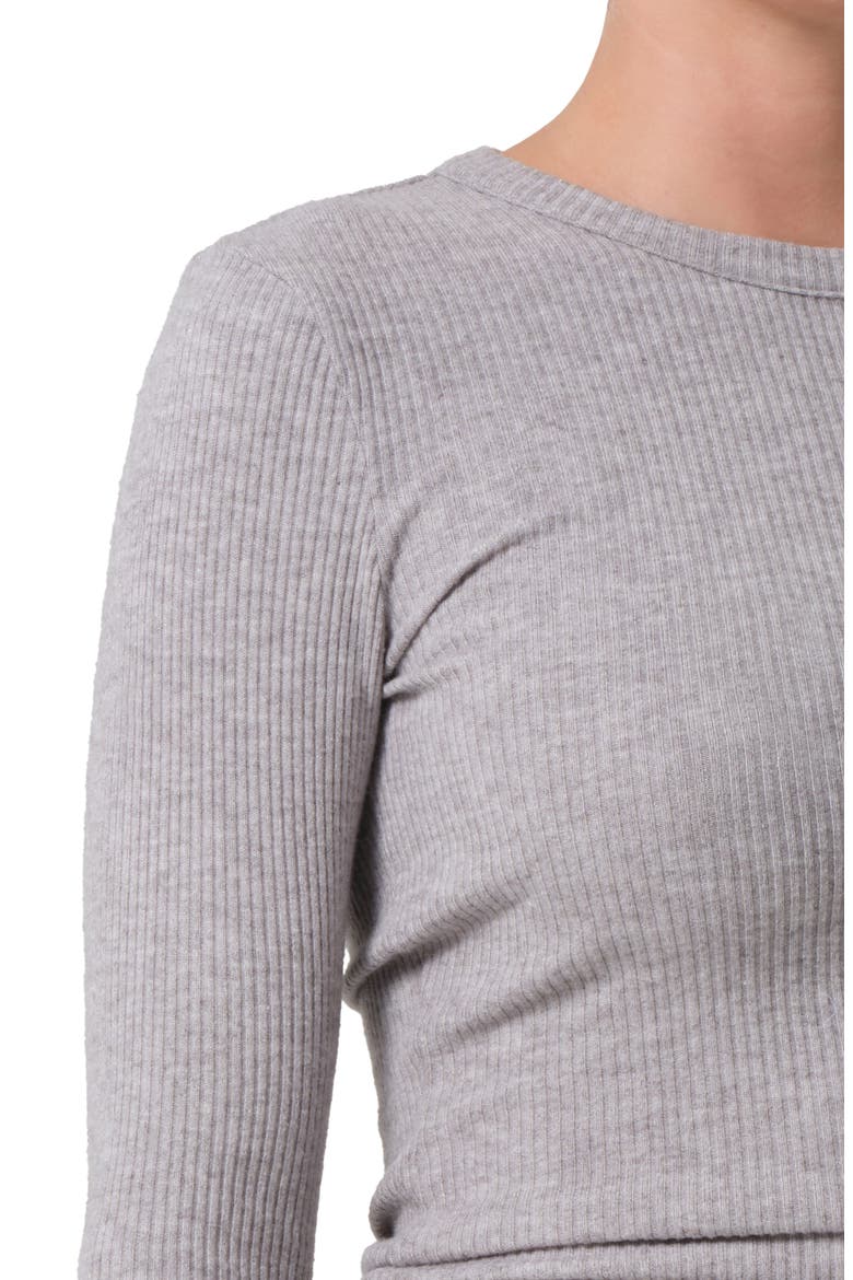 Bina Rib Crewneck Sweater, Alternate, color, HEATHER GREY
