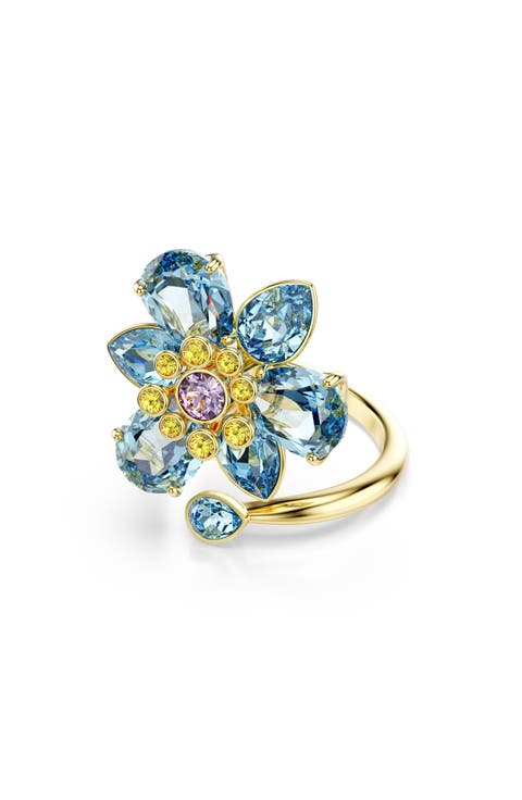 Idyllia Crystal Flower Bypass Ring