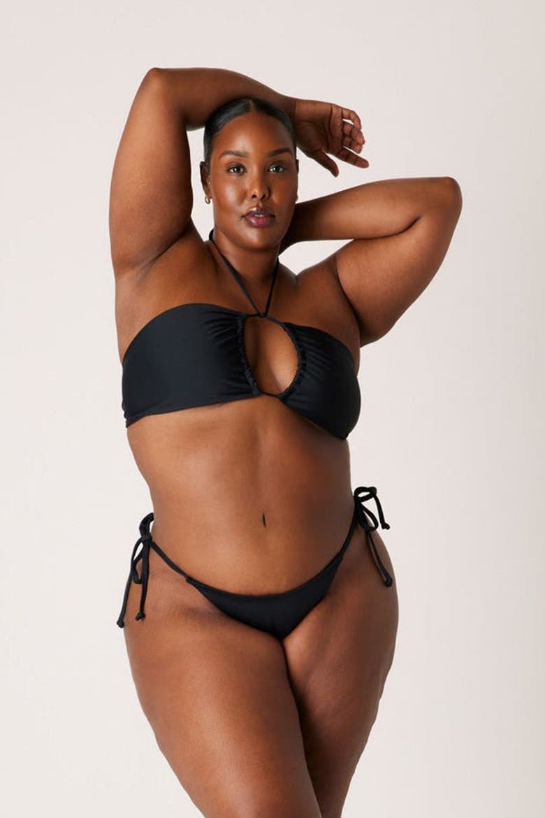 The Side Tie Bottoms, Alternate, color, Matte Black
