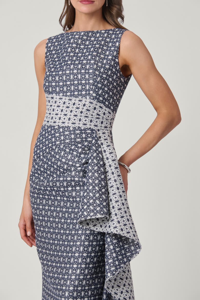 Trinity Jacquard Catherine Dress, Alternate, color, Silver/Indigo
