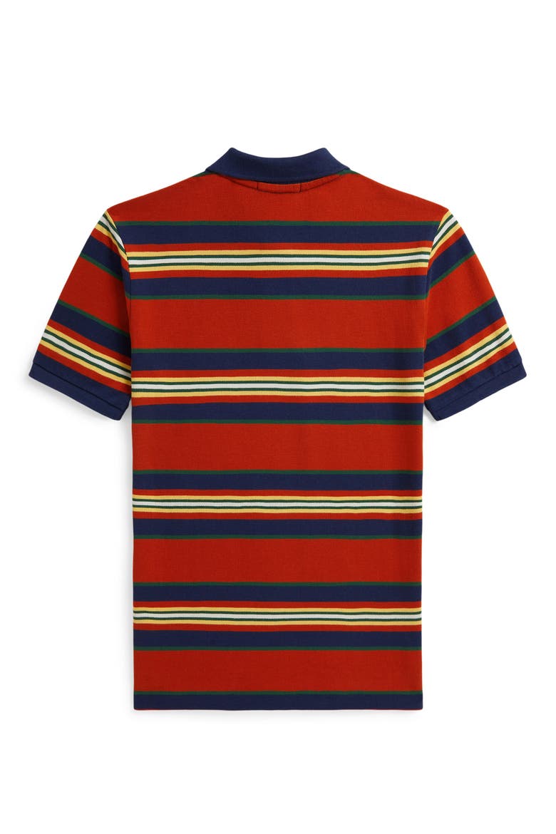 Kids' Cotton Mesh Polo, Alternate, color, VARSITY ORANGE MULTI