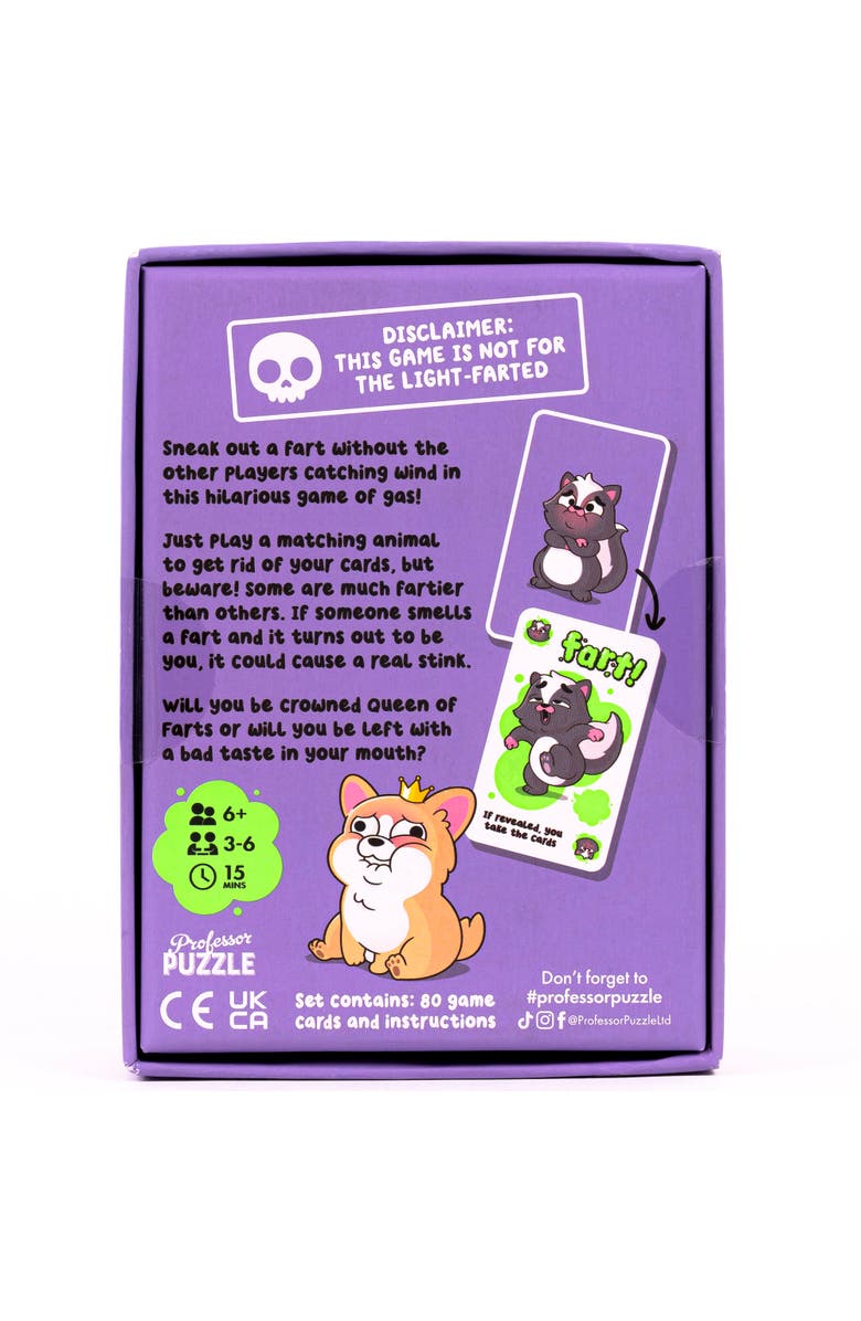 Professor Puzzle Queen Of Farts Flatulent Animal Card Game, Alternate, color,