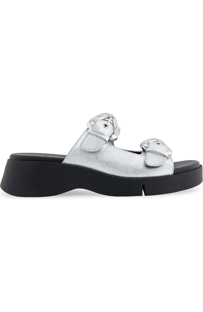 Aerosoles Faith Flatform Slide Sandal, Alternate, color, Silver Metallic Faux Leather