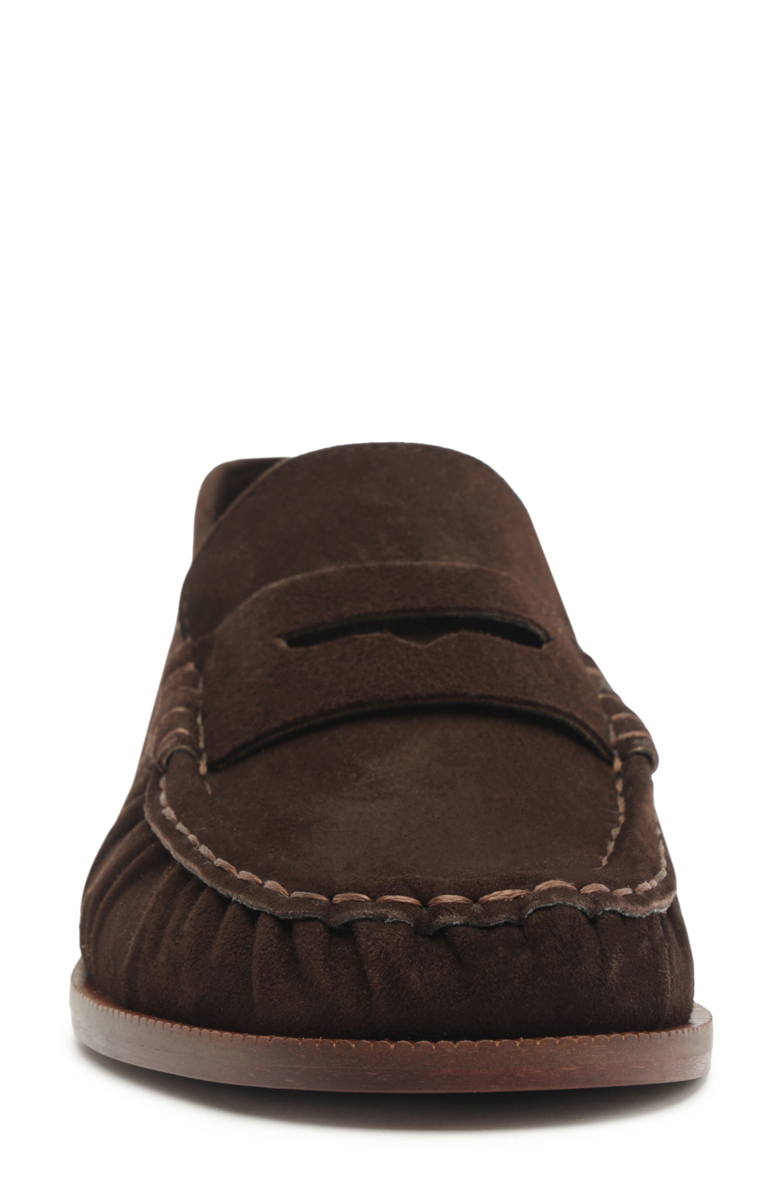 Schutz Tyche Penny Loafer, Alternate, color, Dark Brown