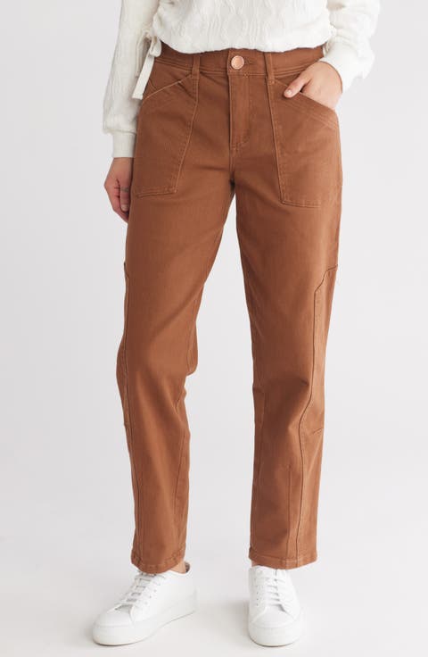 Tapered Side Panel Straight Leg Jeans