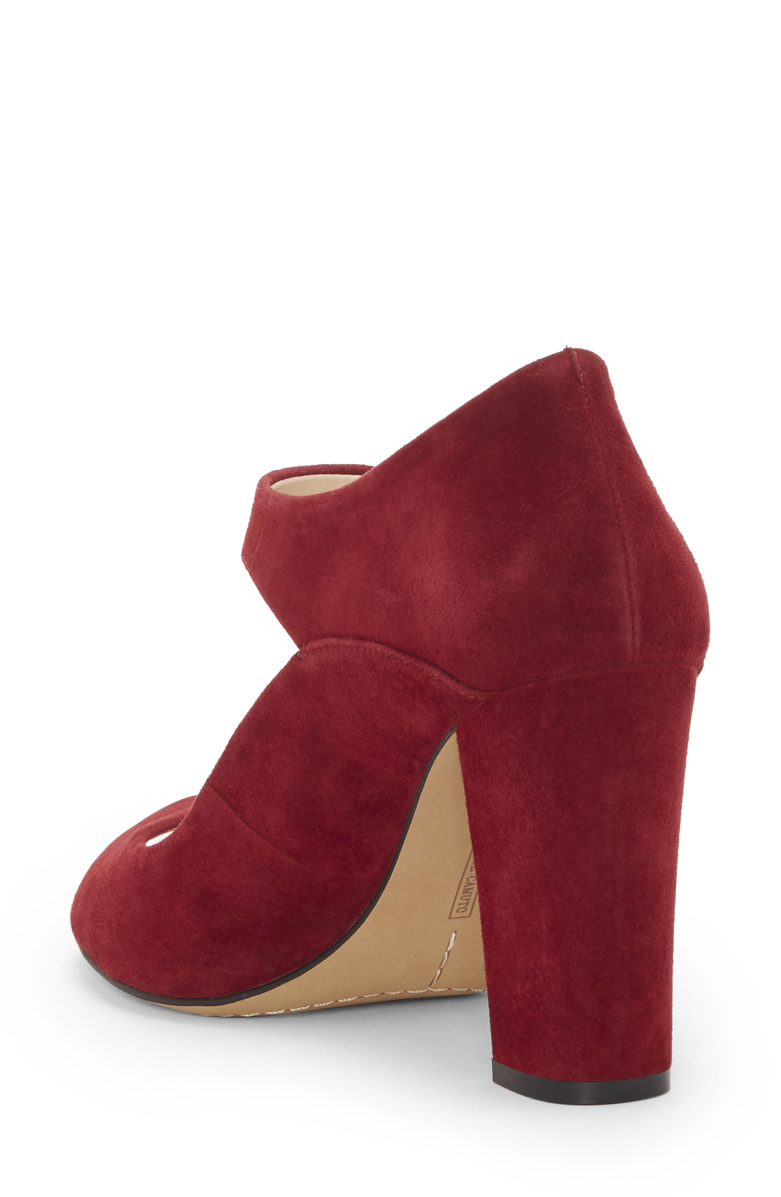 Vince Camuto Selmer Peep-Toe Pump, Alternate, color, Beaujolais Suede
