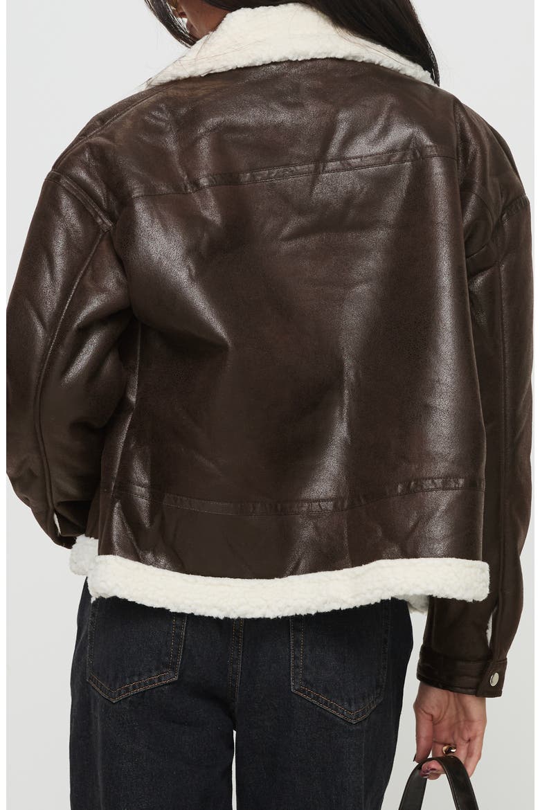 Solara Faux Shearling Jacket, Alternate, color, BROWN