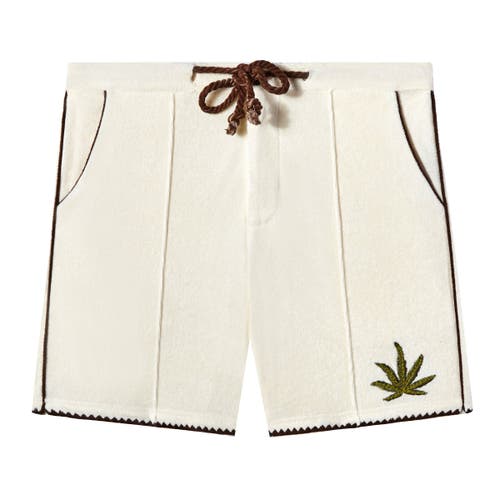 Tombolo 'cabannabis' Cabana Shorts In Ivory