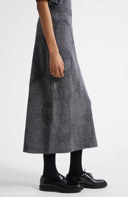 Marimekko Sivellys Unikko Floral Sweater Skirt In Grey, Dark Grey