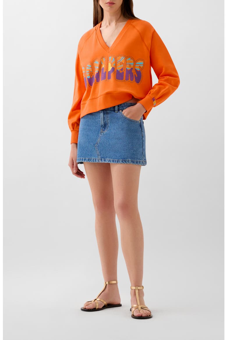 V Scp Sweater, Alternate, color, Orange