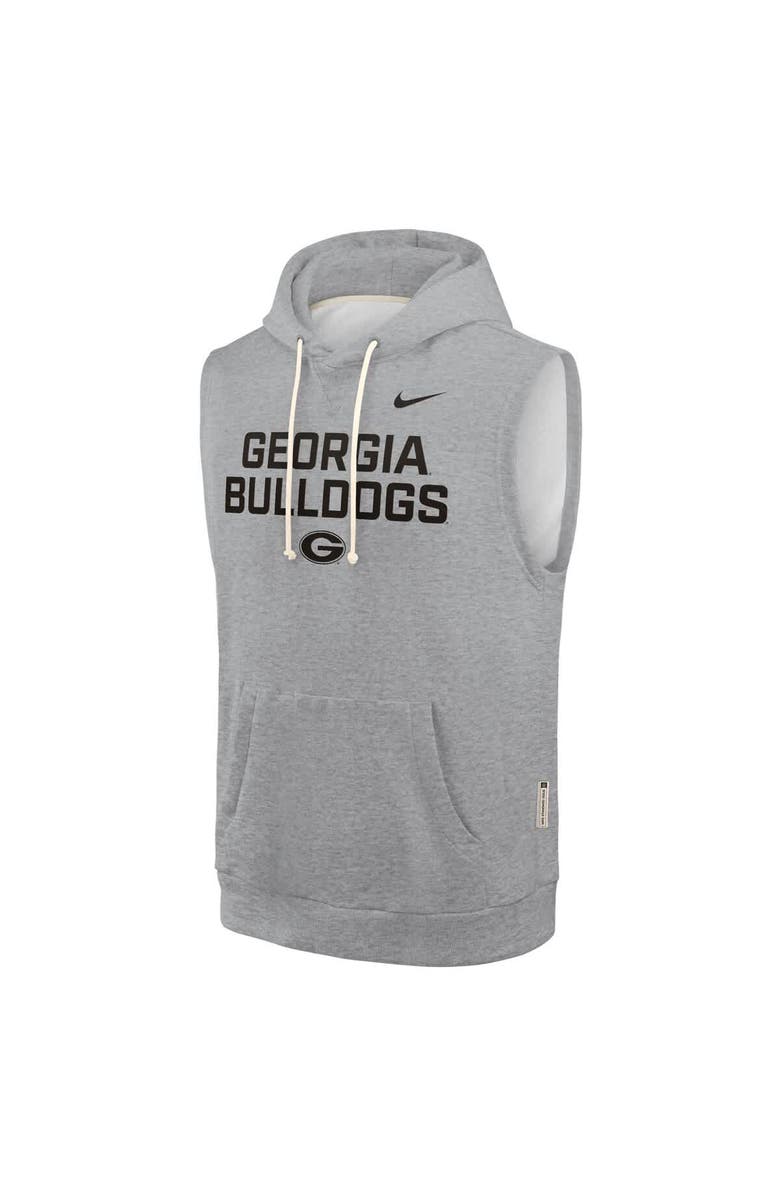 Nike Men's Nike Heather Gray Georgia Bulldogs 2025 Sideline Performance Sleeveless Pullover Hoodie, Alternate, color, 