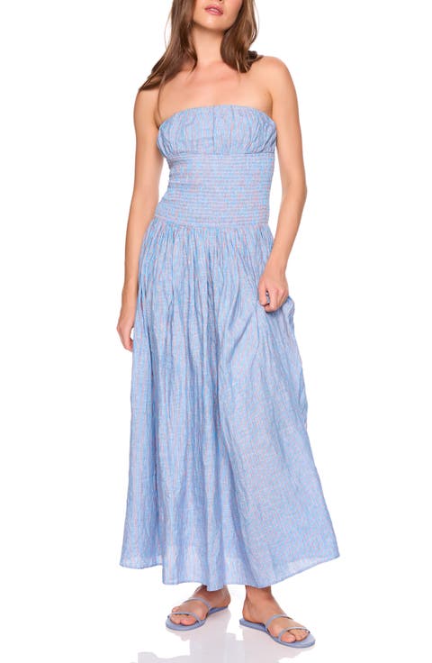 Smocked Waist Strapless Maxi Dress