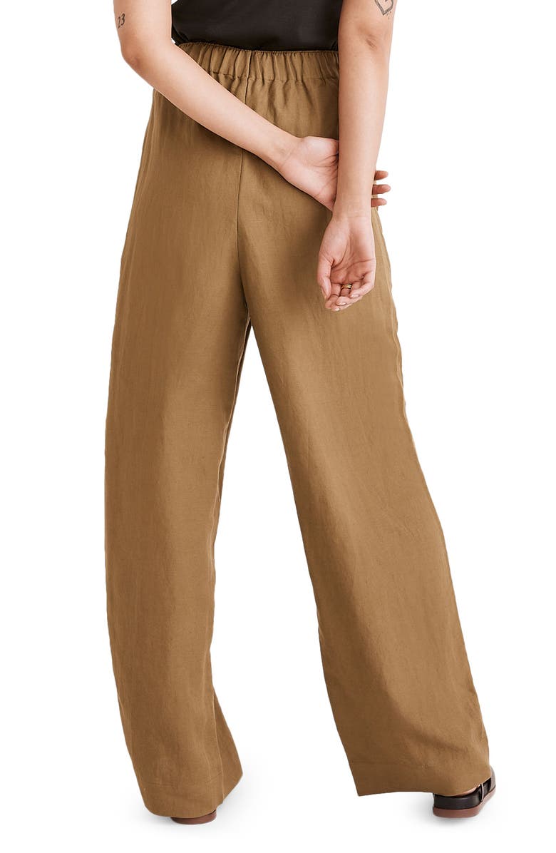 Madewell Linen Blend High Waist Wide Leg Pants, Alternate, color,