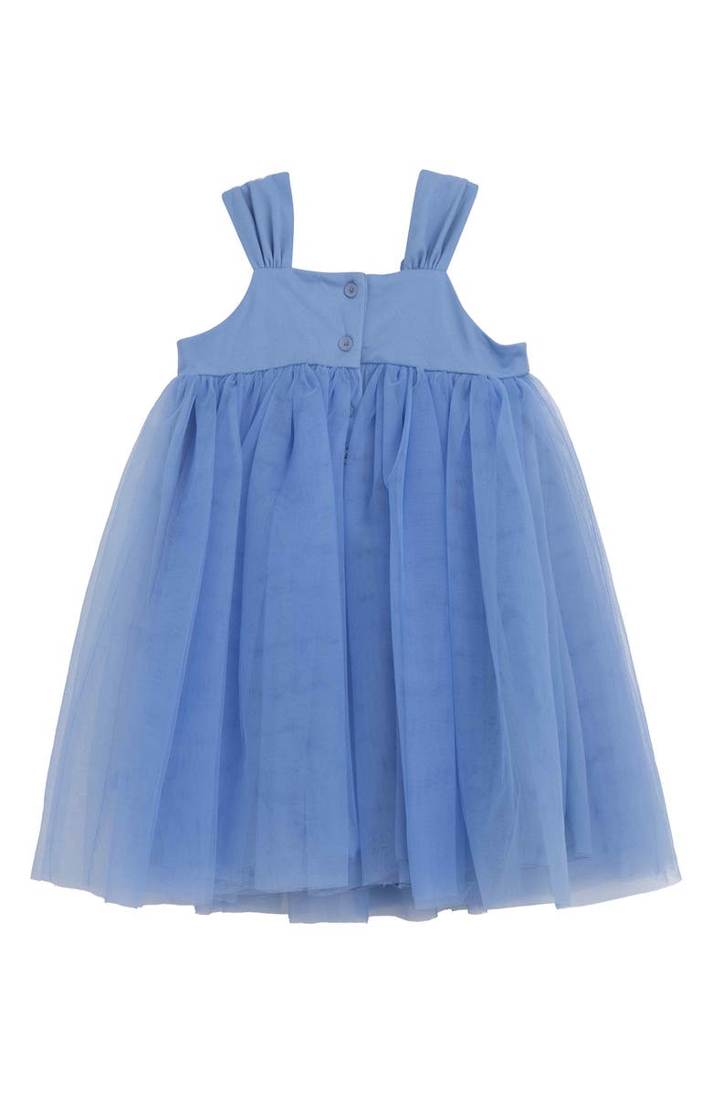 Speechless Kids' Sleeveless Floral Appliqué Tulle Dress, Alternate, color, Peri Jm