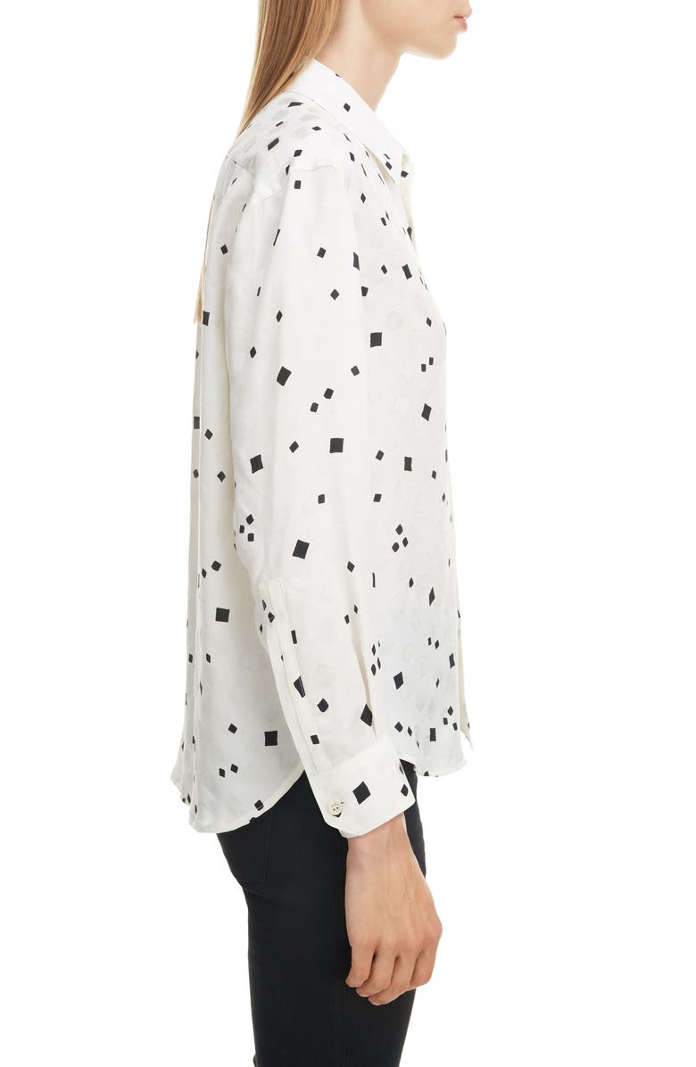 Saint Laurent Square Dot Jacquard Shirt, Alternate, color, 