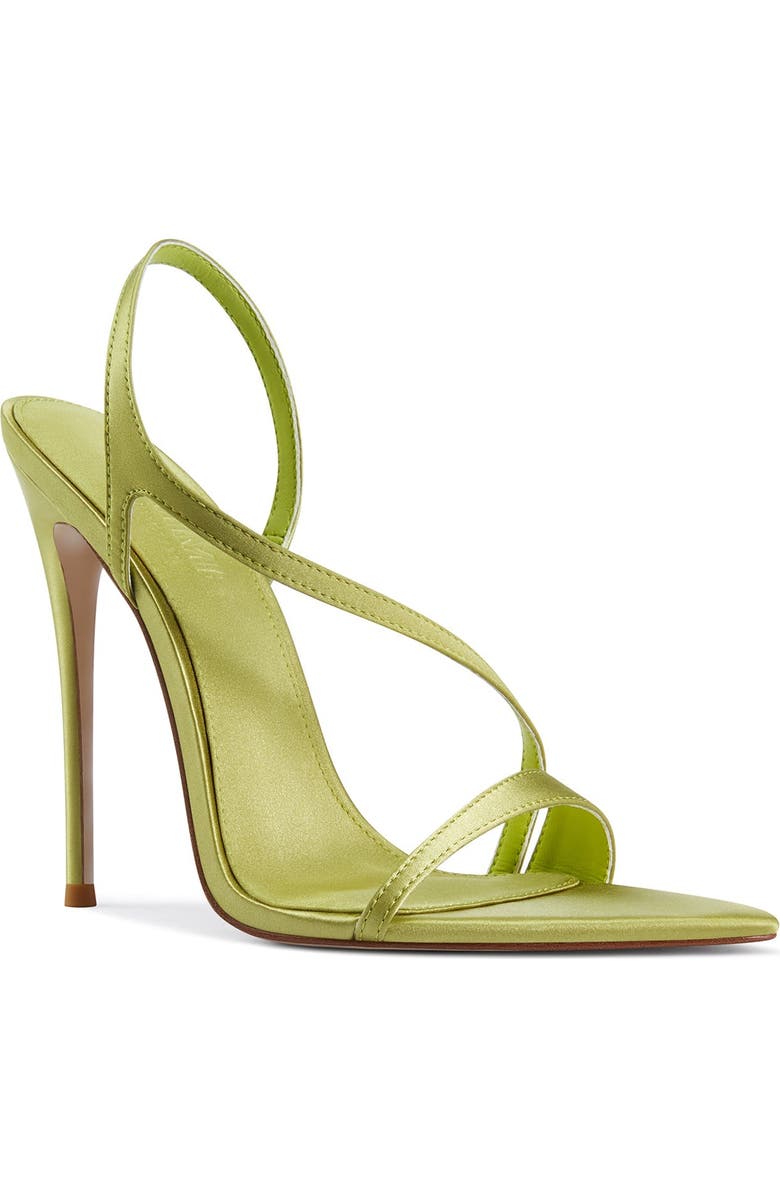 FEMME Vesper Sandal, Alternate, color, Chartreuse Satin