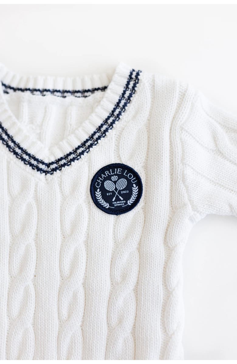 Charlie Lou Baby<sup>®</sup> Varsity Sweater Romper, Alternate, color, 