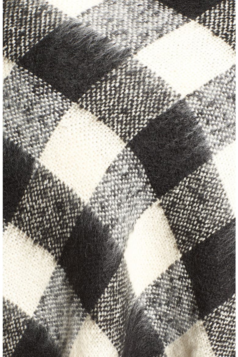 Treasure&Bond Buffalo Check Blanket Wrap, Alternate, color, BLACK COMBO
