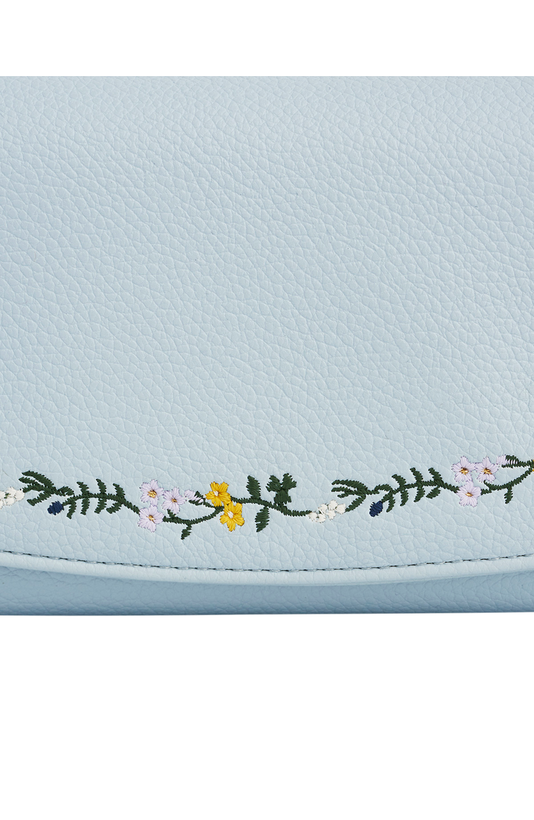 Fable England Swallow Embroidered Large Purse, Alternate, color, Light/Pastel Blue