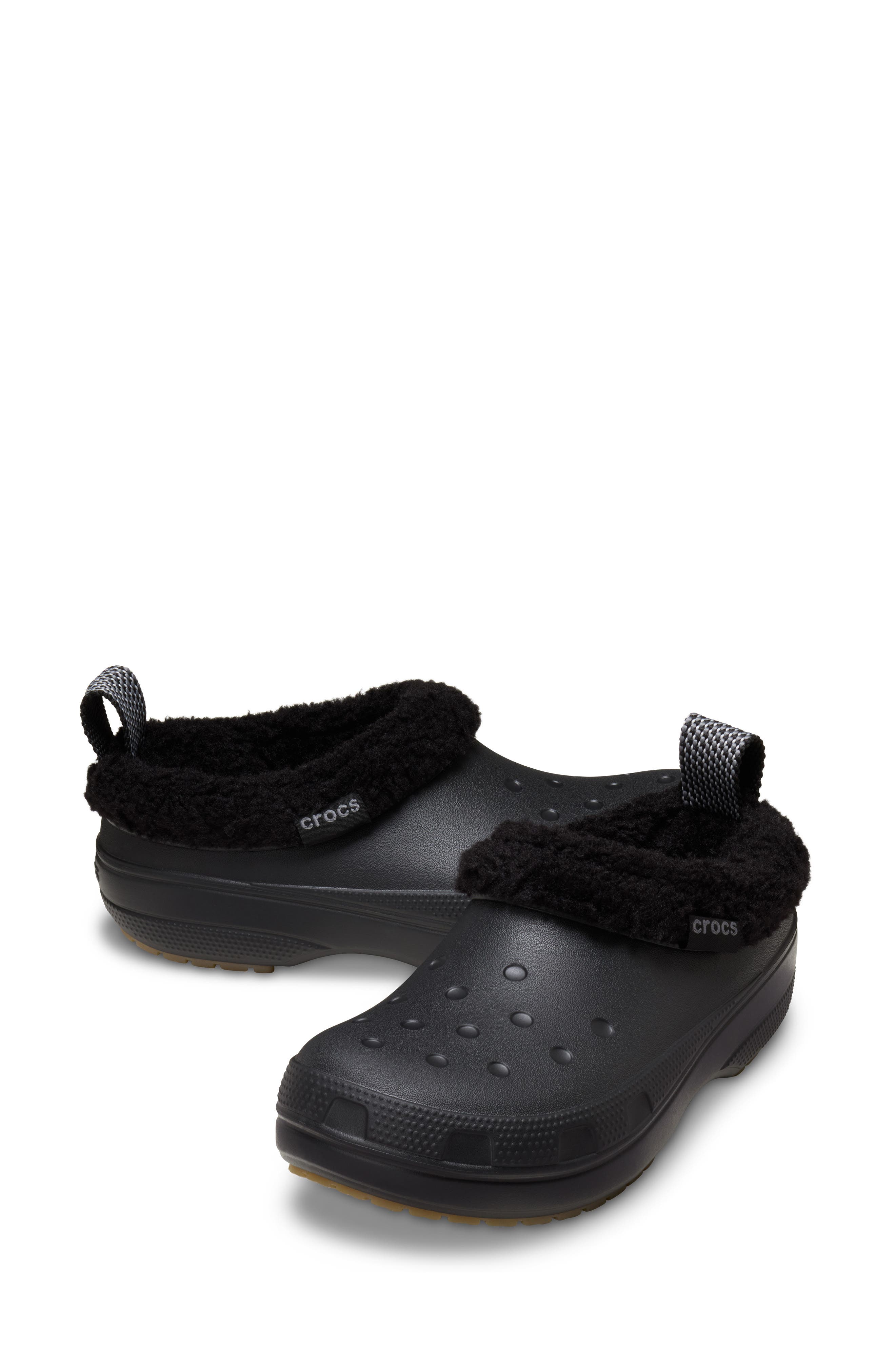 CROCS Classic Fleece Lined Shorty Clog, Alternate, color, Black