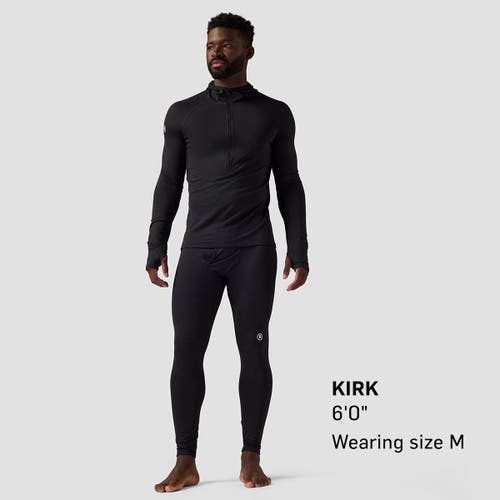 Backcountry Pines Microgrid Ultra-lt Baselayer 1/2-zip Scuba Top In Black