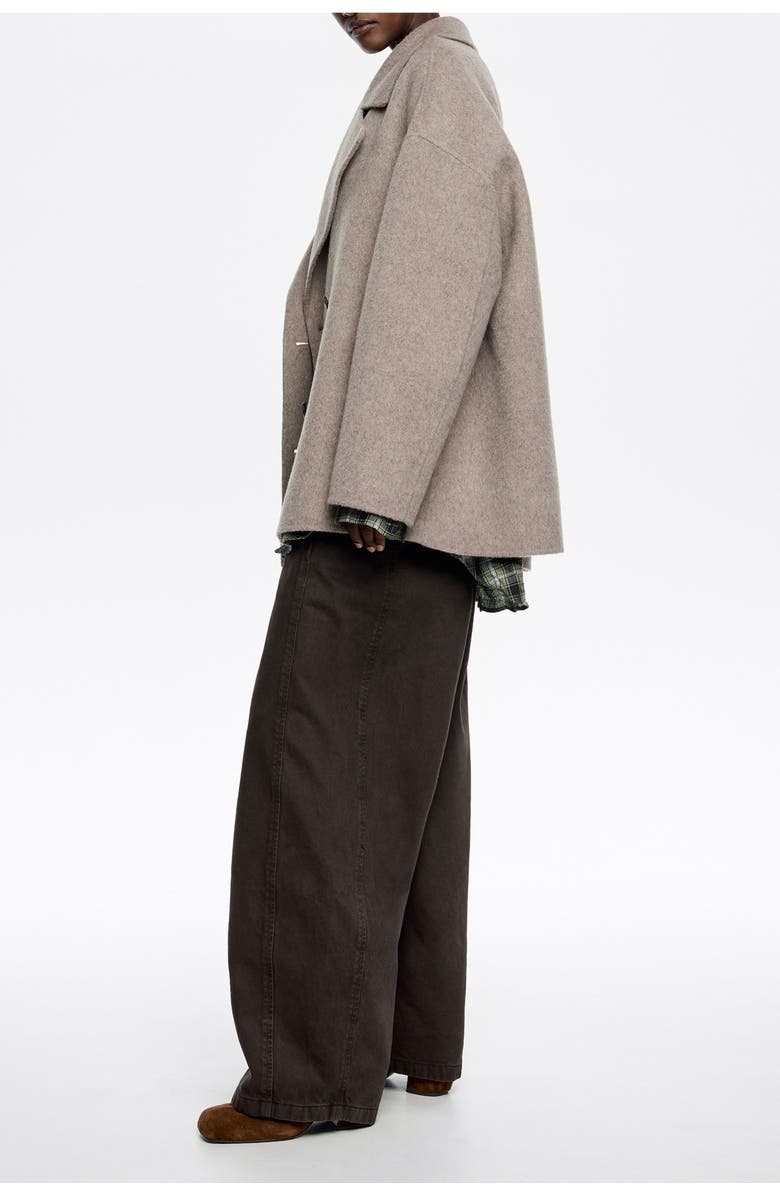 Bimba y Lola Short Double-Face Jacket, Alternate, color, Taupe