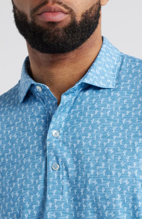 Johnnie-o Mojave Cactus Print Prep-formance Golf Polo In Barrels Blue