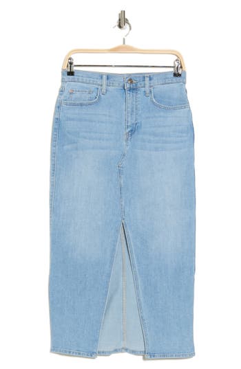 Hudson Reconstructed Denim Midi-skirt In Blue